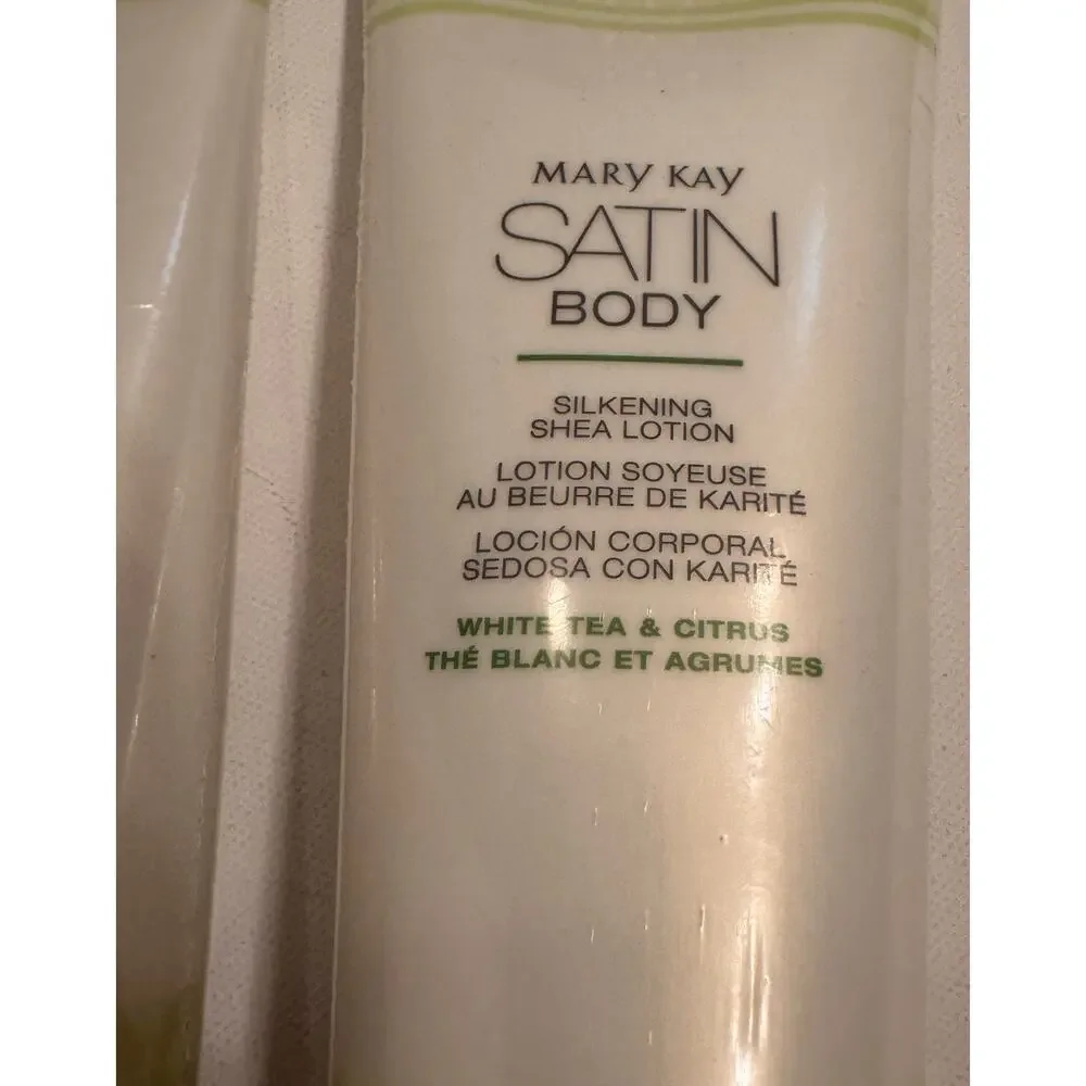 Lot of 3 New SealedMary Kay Satin Body Scrub/Wash/Lotion White Tea&Citrus6.5floz